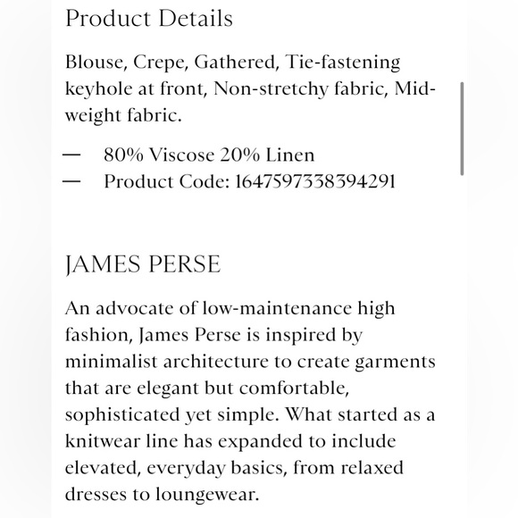 Excellent Charcoal Linen Blend James Perse Gathered Crepe Peasant Blouse, Size 2 - Picture 3 of 6